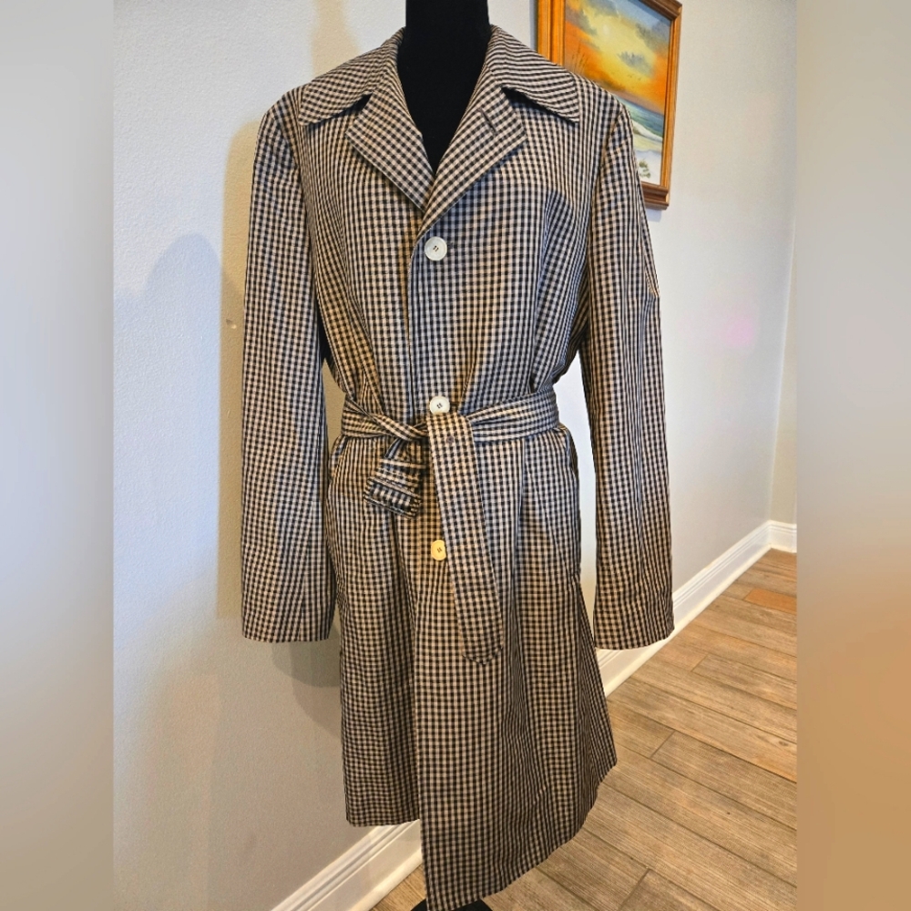 Valentino Houndstooth Trench Coat